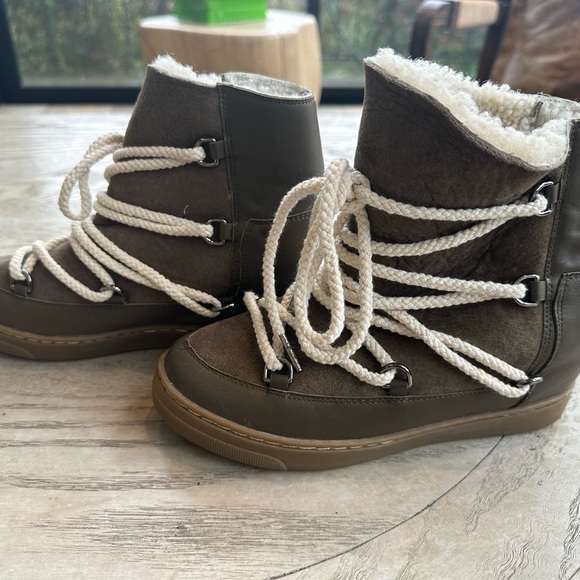 Brand New Unworn Isabel Marant Chocolate Brown Knowles Leather Snow Boots Sz 37 - Picture 5 of 6